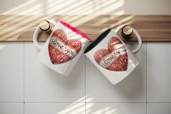 Watercolor cute heart cozy knitted pattern Love You quote Valentine Day print tumbler skinny mug wrap clipart t-shirt sublimation printable design