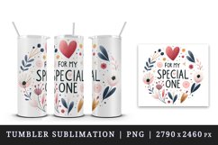 Watercolor cute heart For My Special One love Valentine Day quote print 20 oz tumbler skinny mug wrap clipart t-shirt sublimation printable design