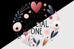 Watercolor cute heart For My Special One love Valentine Day quote print 20 oz tumbler skinny mug wrap clipart t-shirt sublimation printable design