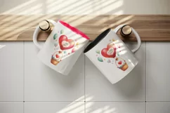 Watercolor cute heart hot air balloon Love You quote Valentine Day print 20 oz tumbler skinny mug wrap clipart t-shirt sublimation printable design