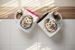 Watercolor cute hedgehog bouquet wildflowers heart Love Valentine Day print 20 oz tumbler skinny mug wrap clipart t-shirt sublimation printable design