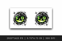 Watercolor cute jack o lantern pumpkin glowing neon green smile Halloween print tumbler skinny mug wrap clipart t-shirt sublimation printable design