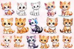 Watercolor Cute Kitten Clipart Bundle Product Image 2