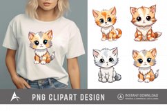 Watercolor Cute Kitten Clipart Product Image 1