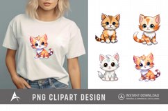 Watercolor Cute Kitten Clipart Product Image 1