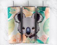 Watercolor Cartoon Koala Tumbler Wrap PNG Product Image 3