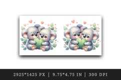 Watercolor cute koalas heart eucalyptus leaf Love Valentine Day print 20 oz tumbler skinny mug wrap clipart t-shirt sublimation printable design