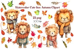 lion In Autumn Clipart, Fall illustration Product Image 1