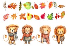 lion In Autumn Clipart, Fall illustration Product Image 2
