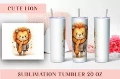 Watercolor Cute Giraffe Tumbler Wrap 20 oz Product Image 1
