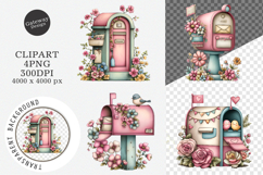 Watercolor Cute mail clipart Product Image 1