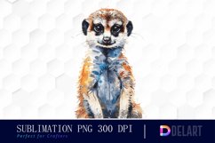 Cute Meerkat Watercolor Clipart Product Image 1