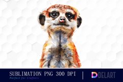 Cute Meerkat Watercolor Clipart Product Image 1