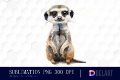 Cute Meerkat Watercolor Clipart Product Image 1