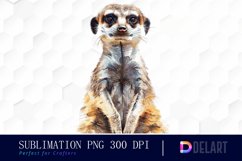 Cute Meerkat Sublimation PNG Clipart Product Image 1