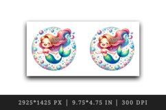 Watercolor cute mermaid creating magical sparkling colorful bubbles print 20 oz tumbler skinny mug wrap clipart t-shirt sublimation printable design