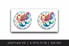 Watercolor cute mermaid creating magical sparkling colorful bubbles print 20 oz tumbler skinny mug wrap clipart t-shirt sublimation printable design