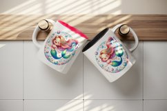 Watercolor cute mermaid creating magical sparkling colorful bubbles print 20 oz tumbler skinny mug wrap clipart t-shirt sublimation printable design