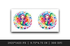 Watercolor cute mermaid dancing swirl of colorful seaweed plants print 20 oz tumbler skinny mug wrap clipart t-shirt sublimation printable design