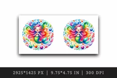 Watercolor cute mermaid dancing swirl of colorful seaweed plants print 20 oz tumbler skinny mug wrap clipart t-shirt sublimation printable design