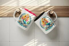 Watercolor cute mermaid sitting on rock and waving smile colorful fish print 20oz tumbler skinny mug wrap clipart t-shirt sublimation printable design