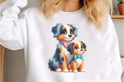 Watercolor Cute Mom And Baby Dog Clipart Product Image 3