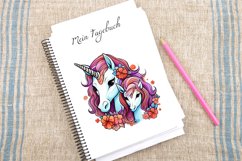 Watercolor Cute Mother and Baby Unicorns Clipart Bundle Product Image 4