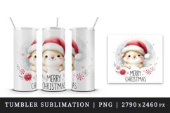 Watercolor cute mouse hat snowflakes Merry Christmas quote print 20 oz tumbler skinny mug wrap clipart t-shirt sublimation printable design