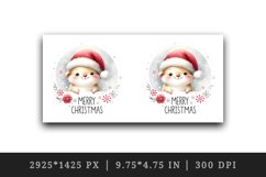 Watercolor cute mouse hat snowflakes Merry Christmas quote print 20 oz tumbler skinny mug wrap clipart t-shirt sublimation printable design