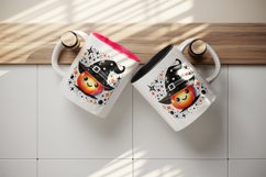 Watercolor cute neon orange jack o lantern pumpkin witch hat Halloween print tumbler skinny mug wrap clipart t-shirt sublimation printable design