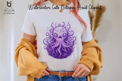 Watercolor Cute Octopus Head Clipart, Octopus Mug PNG Design Product Image 2