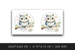 Watercolor cute owl heart on branche Love Valentine Day quote print 20 oz tumbler skinny mug wrap clipart t-shirt sublimation printable design