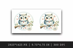 Watercolor cute owl heart on branche Love Valentine Day quote print 20 oz tumbler skinny mug wrap clipart t-shirt sublimation printable design