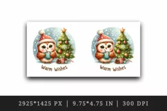 Watercolor cute owl hot cocoa Christmas tree Warm Wishes quote print 20 oz tumbler skinny mug wrap clipart t-shirt sublimation printable design