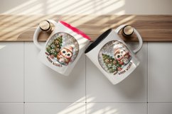 Watercolor cute owl hot cocoa Christmas tree Warm Wishes quote print 20 oz tumbler skinny mug wrap clipart t-shirt sublimation printable design