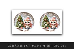 Watercolor cute owl hot cocoa Christmas tree Warm Wishes quote print 20 oz tumbler skinny mug wrap clipart t-shirt sublimation printable design