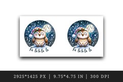 Watercolor cute owl singing Christmas carols starry night Fa La quote print 20 oz tumbler skinny mug wrap clipart t-shirt sublimation printable design