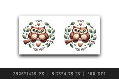 Watercolor cute owls branch heart Always Love you quote Valentine Day print 20 oz tumbler skinny mug wrap clipart t-shirt sublimation printable design