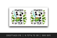 Watercolor cute panda cup of tea teacups teapot leaves tea lover quote print tumbler skinny mug wrap clipart t-shirt sublimation printable design