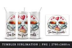 Watercolor cute panda cup of tea teacups teapot leaves tea lover quote print tumbler skinny mug wrap clipart t-shirt sublimation printable design