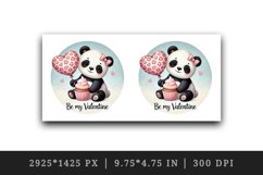 Watercolor cute panda holding heart balloon Valentines Day quote love print 20 oz tumbler skinny mug wrap clipart t-shirt sublimation printable design