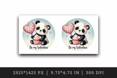 Watercolor cute panda holding heart balloon Valentines Day quote love print 20 oz tumbler skinny mug wrap clipart t-shirt sublimation printable design