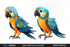 Watercolor Cute Parrot Clipart Product Image 1