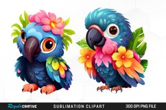 Watercolor Cute Parrot Illustration PNG Clipart Product Image 1