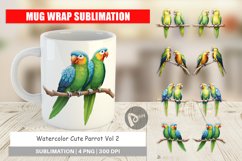 Mug Wrap Design Watercolor Parrot Product Image 1