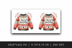 Watercolor cute patterned sweater Merry Christmas greeting quote print 20 oz tumbler skinny mug wrap clipart t-shirt sublimation printable design