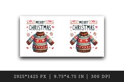 Watercolor cute patterned sweater Merry Christmas quote print 20 oz tumbler skinny mug wrap clipart t-shirt sublimation printable design