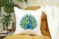 Watercolor Cute Peacock Clipart Bundle Product Image 6