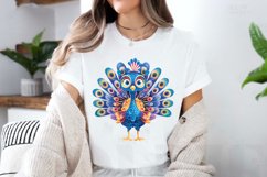 Watercolor Cute Peacock Clipart Bundle Product Image 2