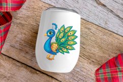 Watercolor Cute Peacock Clipart Bundle Product Image 4